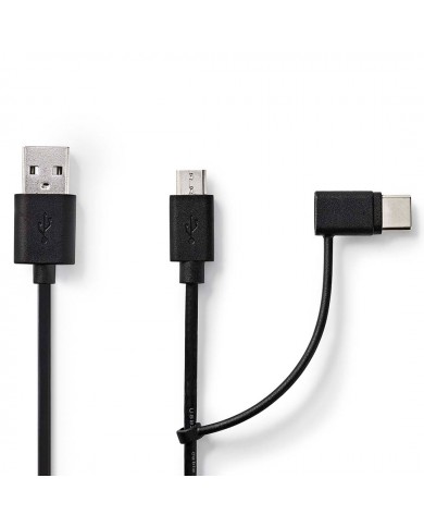NEDIS CABO USB 2.0 2 EM 1 - CCGP60610BK10 NEDIS CABO USB 2.0 2 EM 1 - CCGP60610BK10