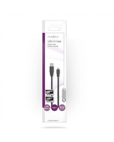 NEDIS CABO USB 2.0 2 EM 1 - CCGP60610BK10 NEDIS CABO USB 2.0 2 EM 1 - CCGP60610BK10