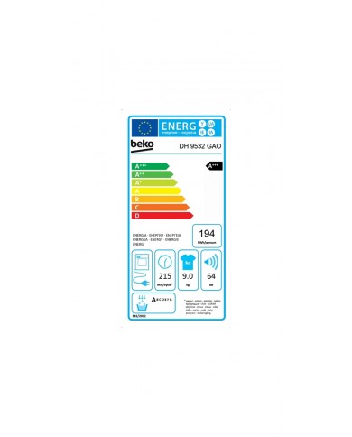 BEKO SECADOR ROUPA 9KG BOMBA CALOR DESINFEÇAO RAIOS UV A+++ - DH9532GAO BEKO SECADOR ROUPA 9KG BOMBA CALOR DESINFEÇAO RAIOS UV A+++ - DH9532GAO