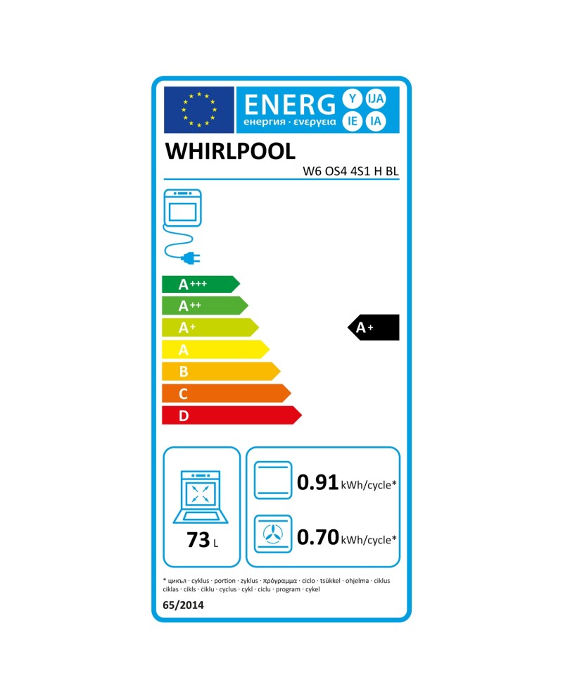 WHIRLPOOL FORNO 73LT MULTIF HIDROLITICO PRETO - W6OS44S1HBL