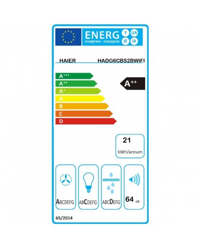 HAIER CHAMINE 60CM MAX 649M3/H VIDRO PRETO A++ - HADG6CBS2BWIFI HAIER CHAMINE 60CM MAX 649M3/H VIDRO PRETO A++ - HADG6CBS2BWIFI
