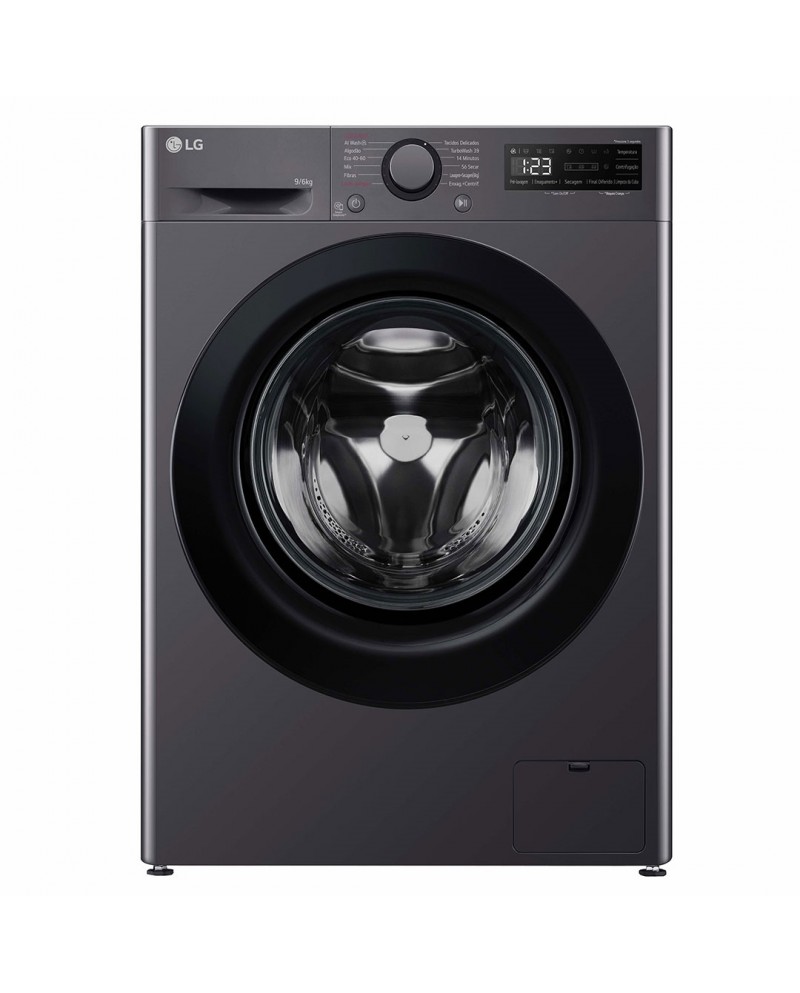LG MAQUINA LAVAR 9KG E SECAR 6KG 1400RT AIDD STEAM PRETO A - F4DR509S6M LG MAQUINA LAVAR 9KG E SECAR 6KG 1400RT AIDD STEAM PRETO A - F4DR509S6M