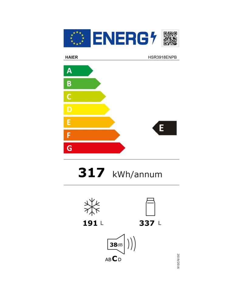 HAIER SIDE BY SIDE 1,77X0,90X0,65MT NF PRETO E #5 - HSR3918ENPB