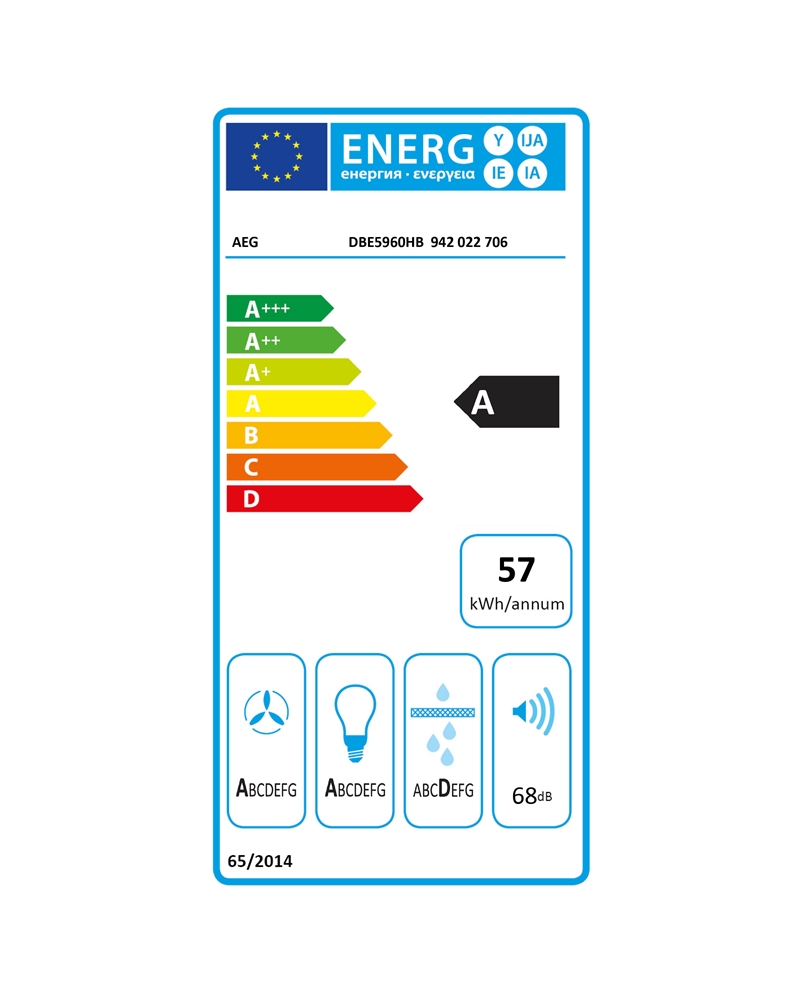 AEG CHAMINE DE PAREDE 90CM 720m3/h H2H A - DBE5960HB