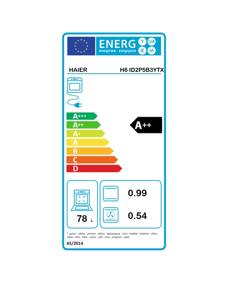 HAIER FORNO 12FUNÇOES 78LT HIDRO E PIROLITICO PRETO A++ - H6ID2P5B3YTX HAIER FORNO 12FUNÇOES 78LT HIDRO E PIROLITICO PRETO A++ - H6ID2P5B3YTX