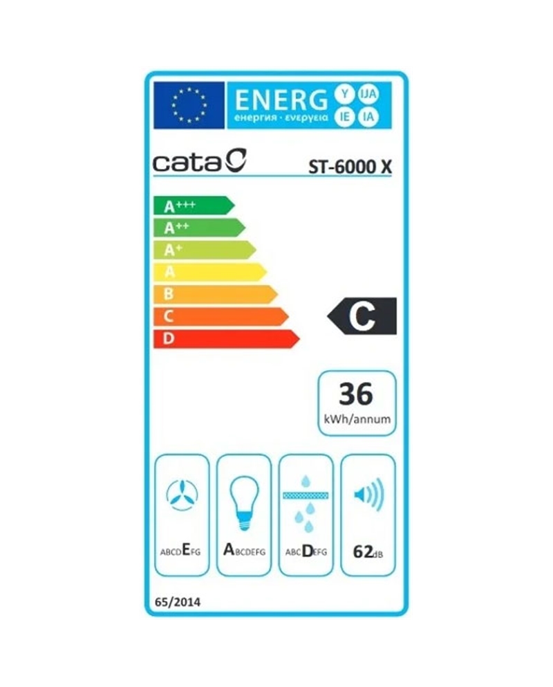 CATA CHAMINE 60CM 302M3/H INOX - ST6000X CATA CHAMINE 60CM 302M3/H INOX - ST6000X