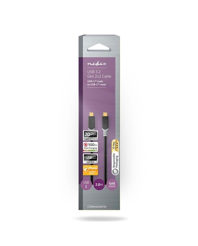 NEDIS CABO USB 3.2 5A 100W - CCBW64020AT20 NEDIS CABO USB 3.2 5A 100W - CCBW64020AT20