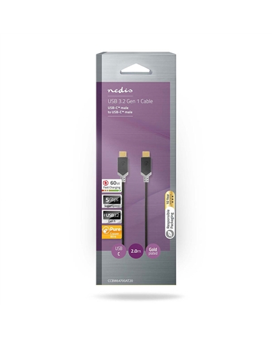 NEDIS CABO USB 3.2 G1 MACHO MACHO 2MT - CCBW64700AT20 NEDIS CABO USB 3.2 G1 MACHO MACHO 2MT - CCBW64700AT20