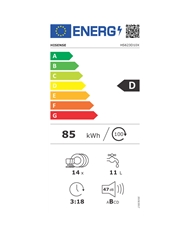 HISENSE MAQUINA LOUÇA 7 PROG. 14TALHERES INOX D - HS623D10X