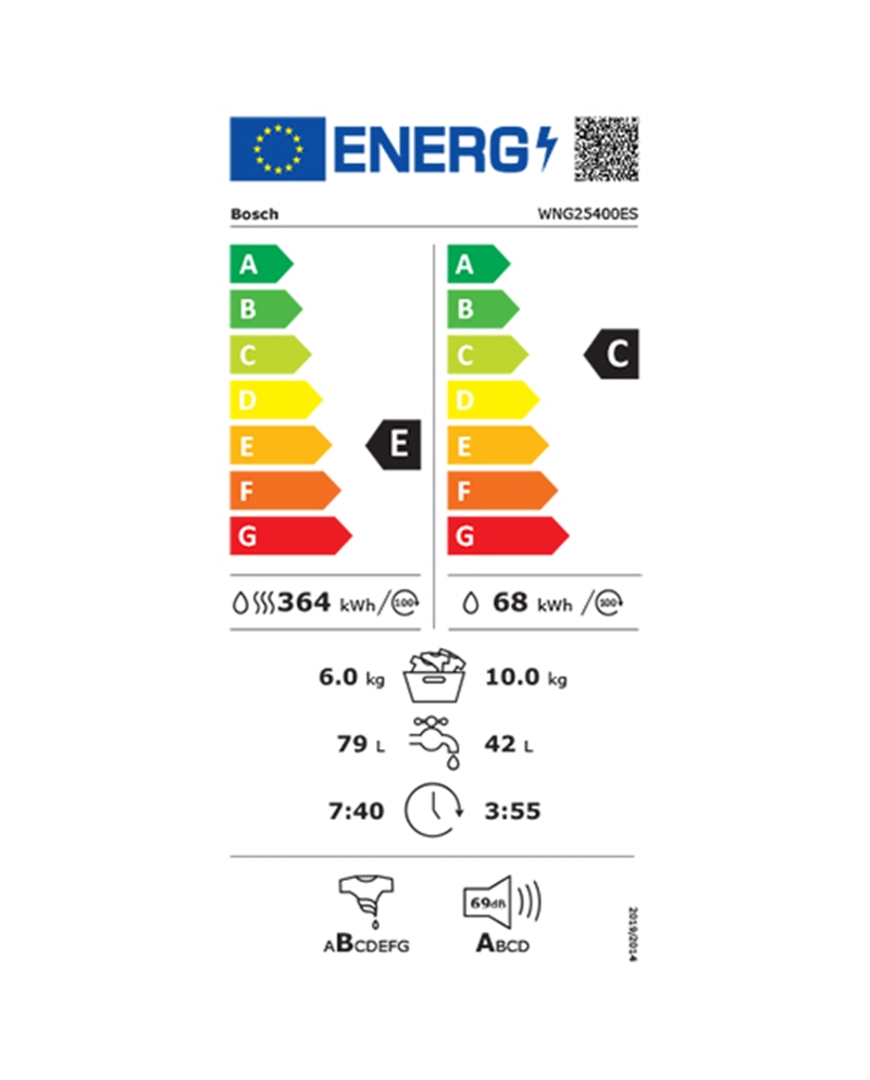 BOSCH MAQUINA LAVAR 10KG E SECAR 6KG 1400RT E - WNG25400ES BOSCH MAQUINA LAVAR 10KG E SECAR 6KG 1400RT E - WNG25400ES