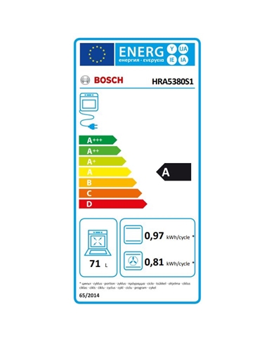 BOSCH FORNO MULTIFUNÇOES 71LT INOX A - HRA5380S1 BOSCH FORNO MULTIFUNÇOES 71LT INOX A - HRA5380S1