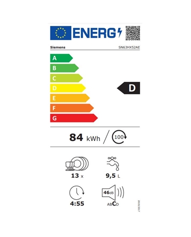 SIEMENS MAQUINA LOUÇA INTEG TOTAL 6PROG 13TALHERES  D - SN63HX52AE SIEMENS MAQUINA LOUÇA INTEG TOTAL 6PROG 13TALHERES  D - SN63HX52AE