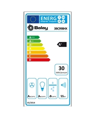 BALAY CHAMINE PAREDE 90CMS  430/843m3/h INOX A+ - 3BC998HX