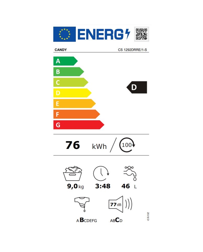 CANDY MAQUINA ROUPA 9KG 1200RT SILVER D - CS1292DRRE1S CANDY MAQUINA ROUPA 9KG 1200RT SILVER D - CS1292DRRE1S