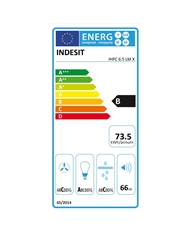 INDESIT CHAMINE 60CM 1MOTOR MAX 625M3/H INOX B - IHPC65LMX