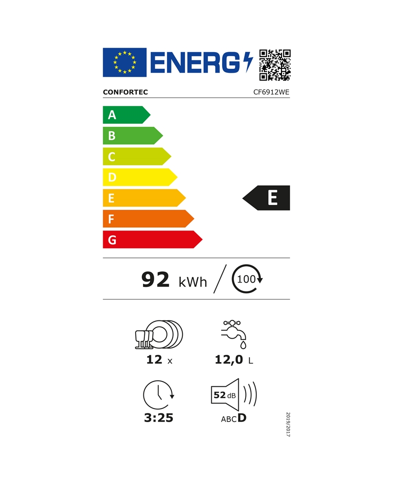 CONFORTEC MAQUINA LOUÇA 6PROG 12TALHERES BRANCA E - CF6912WE