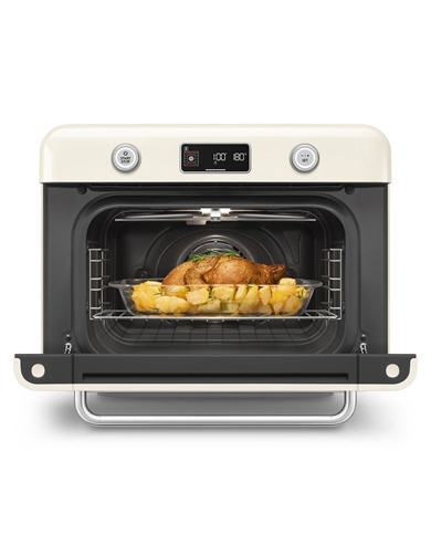 SMEG FORNO DE BANCADA C/ VAPOREIRA 10 EM 1 ANNI 50 CREME #6 - COF01CREU SMEG FORNO DE BANCADA C/ VAPOREIRA 10 EM 1 ANNI 50 CREME #6 - COF01CREU