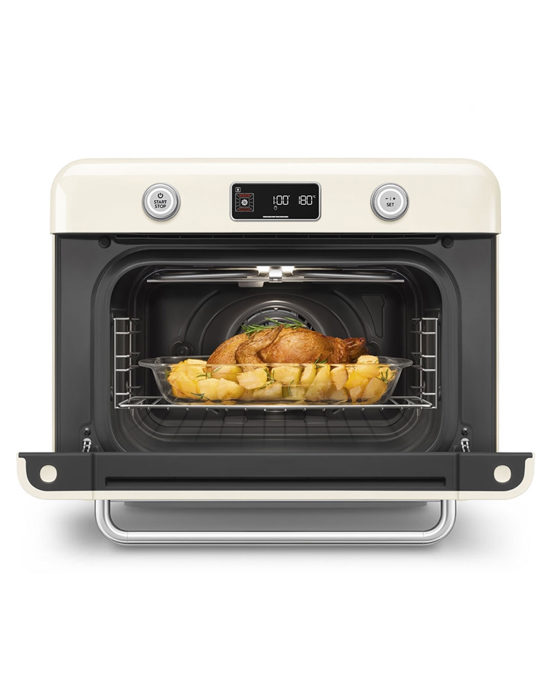 SMEG FORNO DE BANCADA C/ VAPOREIRA 10 EM 1 ANNI 50 CREME #6 - COF01CREU SMEG FORNO DE BANCADA C/ VAPOREIRA 10 EM 1 ANNI 50 CREME #6 - COF01CREU