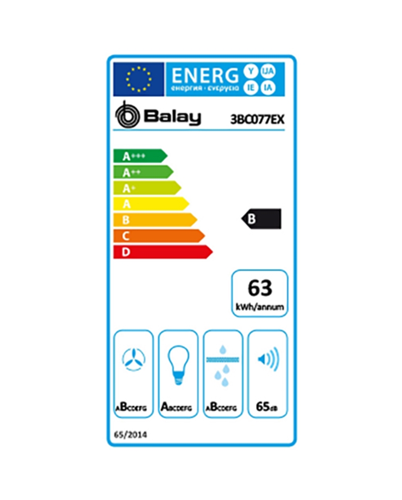 BALAY CHAMINE 75CM VELOC 3+1INTENSIVO 449M3/H INOX B - 3BC077EX