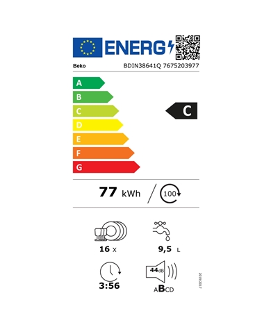 BEKO MAQUINA LOUÇA INTEG 8PROG 16TALHERES C - BDIN38641Q BEKO MAQUINA LOUÇA INTEG 8PROG 16TALHERES C - BDIN38641Q