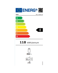 TEKA FRIGORIFICO 1850X595X618MT 362LT NF INOX E #2 - RSL75640SS TEKA FRIGORIFICO 1850X595X618MT 362LT NF INOX E #2 - RSL75640SS