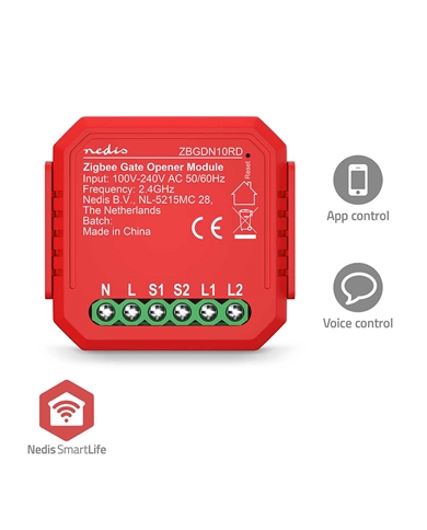 NEDIS INTERRUPTOR INTELIGENTE P/ PORTA GARAGEM ZIGBEE - ZBGDN10RD NEDIS INTERRUPTOR INTELIGENTE P/ PORTA GARAGEM ZIGBEE - ZBGDN10RD