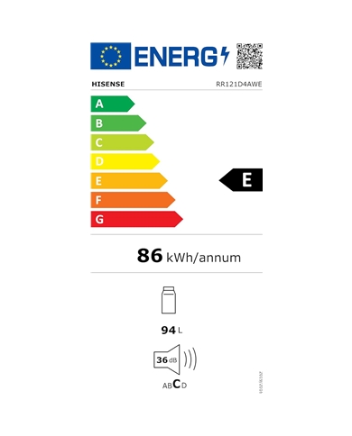 HISENSE FRIGORIFICO 1PT 85CM BRANCO E #3 - RR121D4AWE HISENSE FRIGORIFICO 1PT 85CM BRANCO E #3 - RR121D4AWE