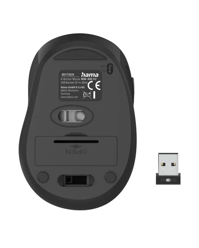 HAMA RATO MW400 S/FIO COMPACTO BLACK #1 - 173026 HAMA RATO MW400 S/FIO COMPACTO BLACK #1 - 173026