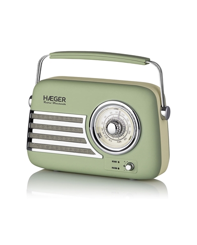 HAEGER RADIO PORTATIL VINTAGE FM 5.1 BLUETHOOTH RETRO - RBGRE001A HAEGER RADIO PORTATIL VINTAGE FM 5.1 BLUETHOOTH RETRO - RBGRE001A