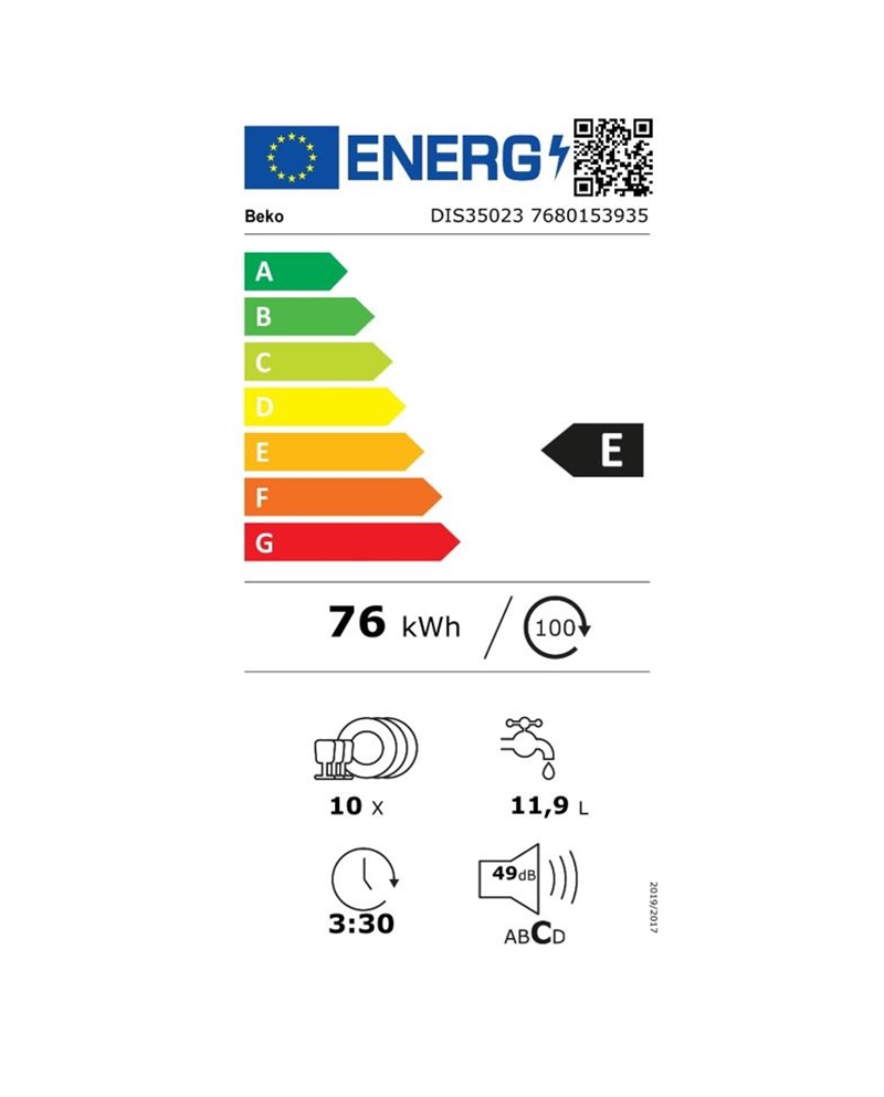 BEKO MAQUINA LOUÇA INTEG TOTAL 45CM 4PROG 10TALH E - DIS35023
