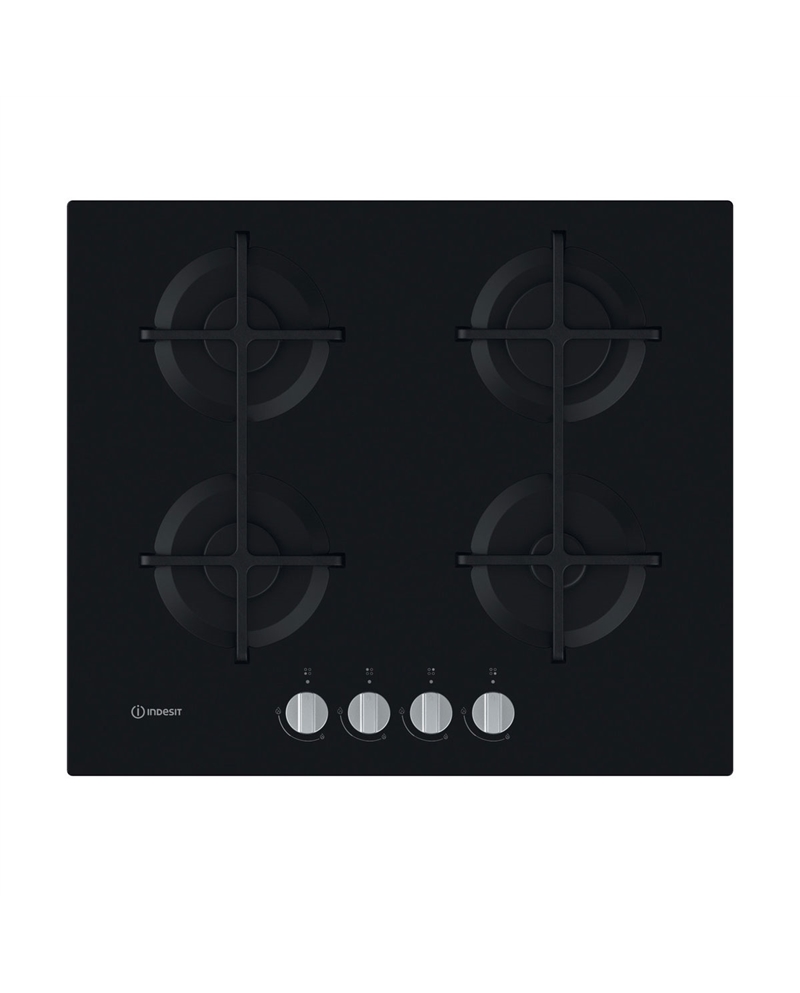 INDESIT PLACA 60CM CRISTALGAS C/ISQUEIRO VIDRO PRETO - ING61TBK