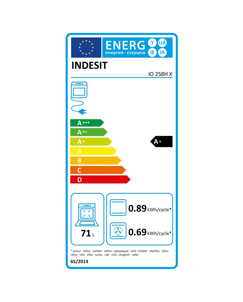 INDESIT FORNO MULTIF. HIDROLITICO 71LT INOX A+ #2 - IO258HX INDESIT FORNO MULTIF. HIDROLITICO 71LT INOX A+ #2 - IO258HX