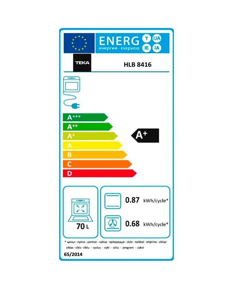 TEKA FORNO MULTIF 70LT AIRFRY VIDRO PRETO A+ - HLB8416AIRFRY