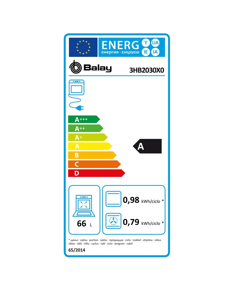 BALAY FORNO MULTIF 67LT INOX A - 3HB2030X0