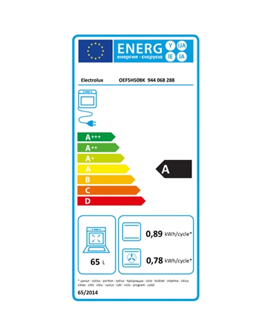 ELECTROLUX FORNO MULTIF VENTILADO PRETO A+ - OEF5H50BK ELECTROLUX FORNO MULTIF VENTILADO PRETO A+ - OEF5H50BK