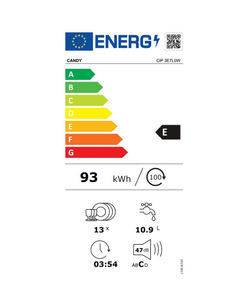 CANDY MAQUINA LOUÇA INTEG TOTAL 5PROG 13TALHERES E - CIP3E7L0W