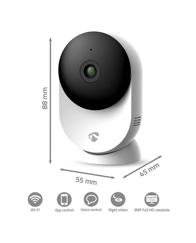 NEDIS CAMARA SMARTLIFE INTERNA WIFI 3MP FULL HD - WIFICI12CWT