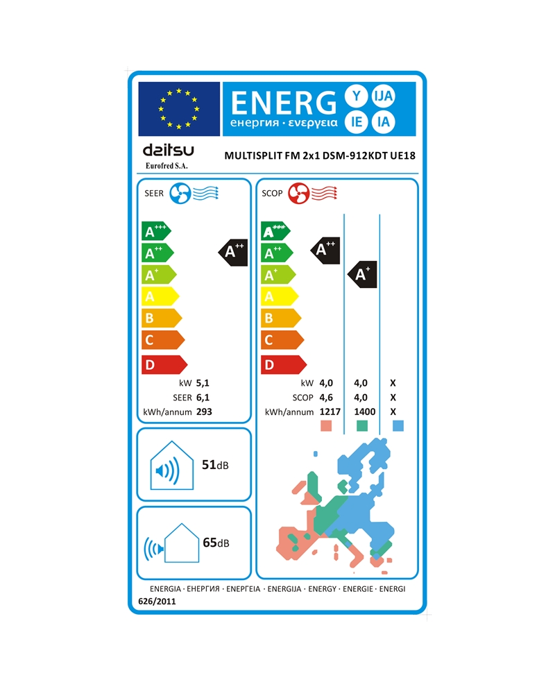 DAITSU AR CONDICIONADO MULTISPLIT 1X9.000BTU + 1X12.000BTU - DSM912KDT