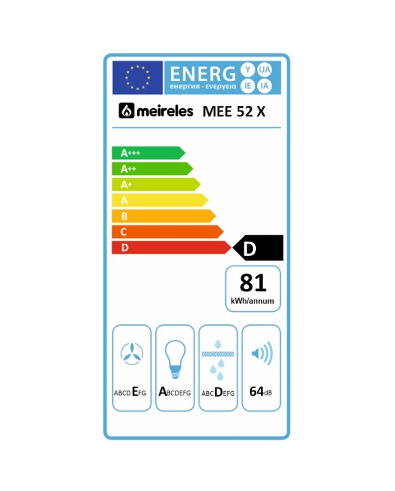 MEIRELES EXAUSTOR 52CM MAX 455M3/H INOX D - MEE52X