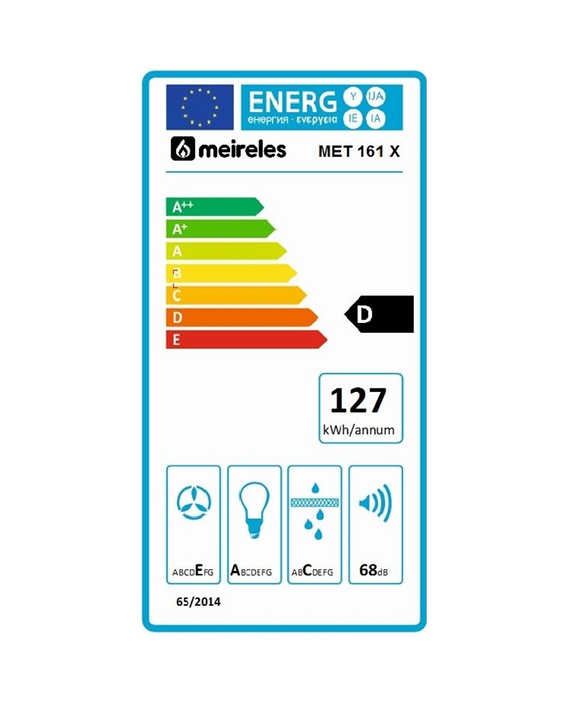 MEIRELES EXAUSTOR 60CM GAVETA 2 MOTORES MAX 425M3/H INOX D - MET161X