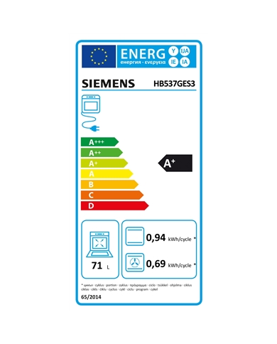 SIEMENS FORNO MULTIF 71LT VIDRO PRETO A+ - HB537GES3 SIEMENS FORNO MULTIF 71LT VIDRO PRETO A+ - HB537GES3