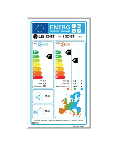 LG AR CONDICIONADO INT+EXT STANDARD INV WIFI 24000BTU A++/A+ #5 - S24EC LG AR CONDICIONADO INT+EXT STANDARD INV WIFI 24000BTU A++/A+ #5 - S24EC