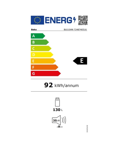 BEKO FRIGORIFICO INTEG S/CONG 1PT 0,82X0,595X0,545MT 130LT #2 - BU1104N BEKO FRIGORIFICO INTEG S/CONG 1PT 0,82X0,595X0,545MT 130LT #2 - BU1104N