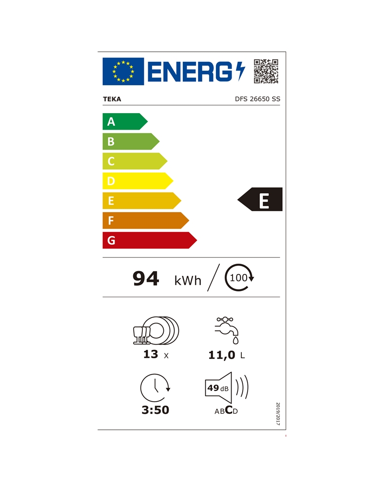 TEKA MAQUINA LOUÇA 6PROG 5TEMP 13TALHERES INOX E #4 - DFS26650INOX