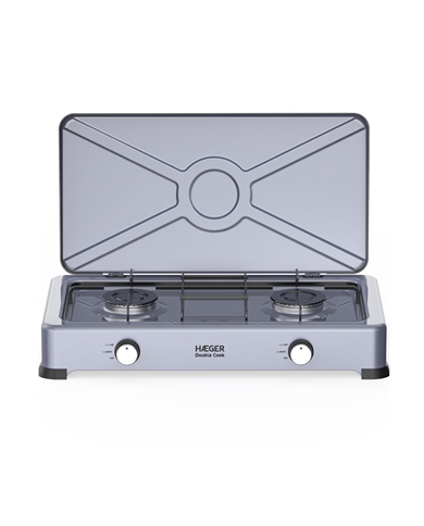 HAEGER FOGAREIRO GAS 2 BICOS 70 E 80MM DOUBLE COOK CINZA - GC02E022A HAEGER FOGAREIRO GAS 2 BICOS 70 E 80MM DOUBLE COOK CINZA - GC02E022A