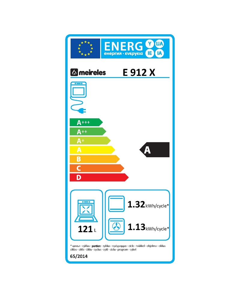 MEIRELES FOGAO 90CM INOX VITRO+FORNO ELECTRICO MULTIF. A - E912X