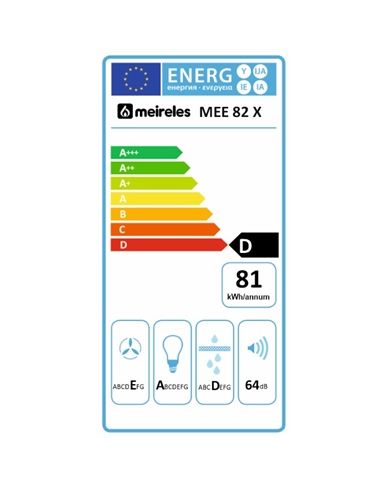 MEIRELES EXAUSTOR 82CM MAX 455M3/H INOX D - MEE82X MEIRELES EXAUSTOR 82CM MAX 455M3/H INOX D - MEE82X