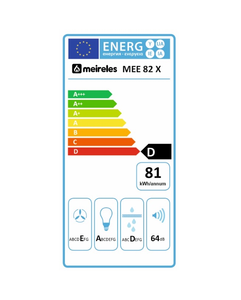 MEIRELES EXAUSTOR 82CM MAX 455M3/H INOX D - MEE82X
