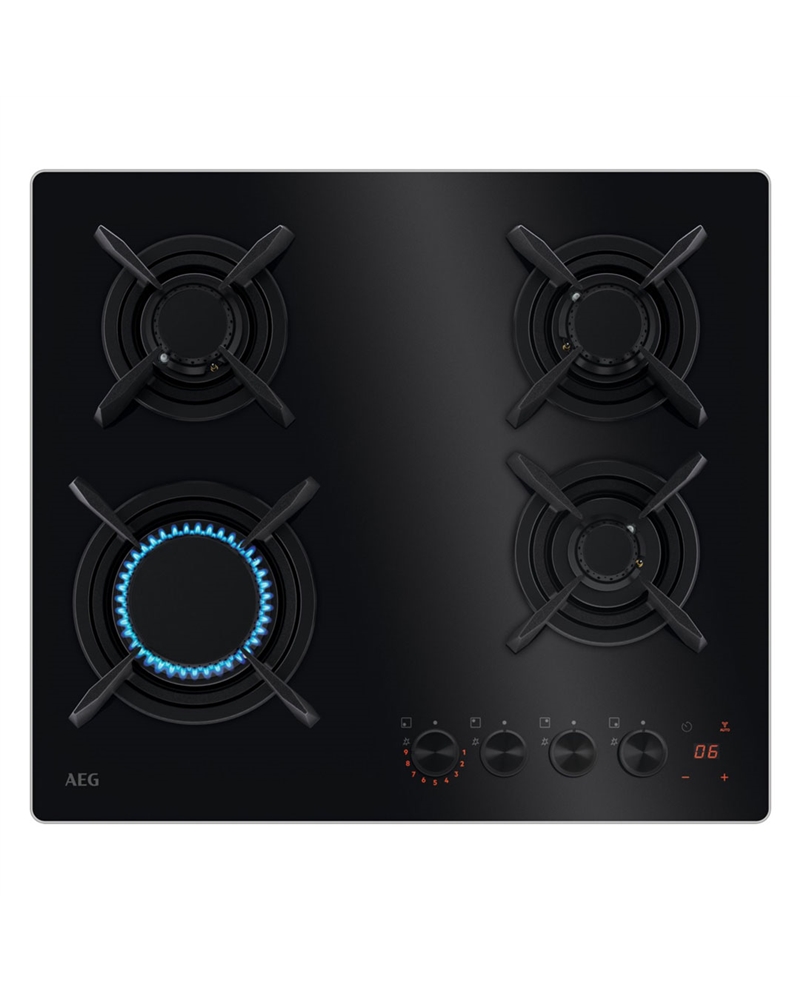 AEG PLACA CRISTAL GAS 4 GAS 60CM - HKB64453NB
