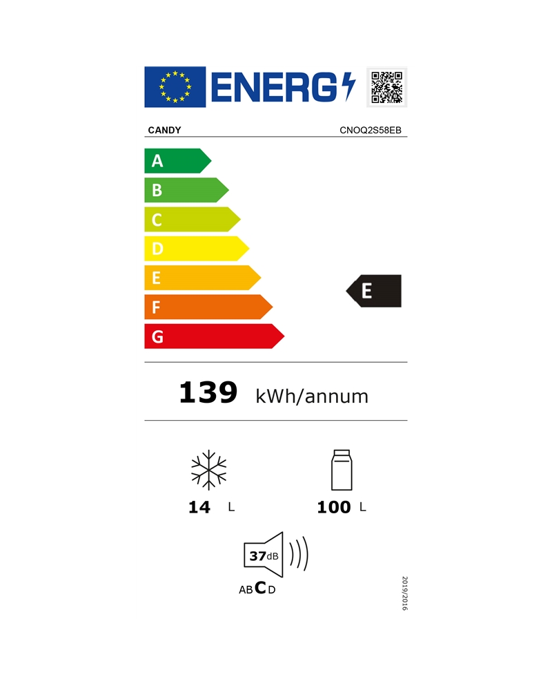 CANDY FRIGORIFICO 1PT 850X545X562 114LT CONG PRETO E #5 - CNOQ2S58EB